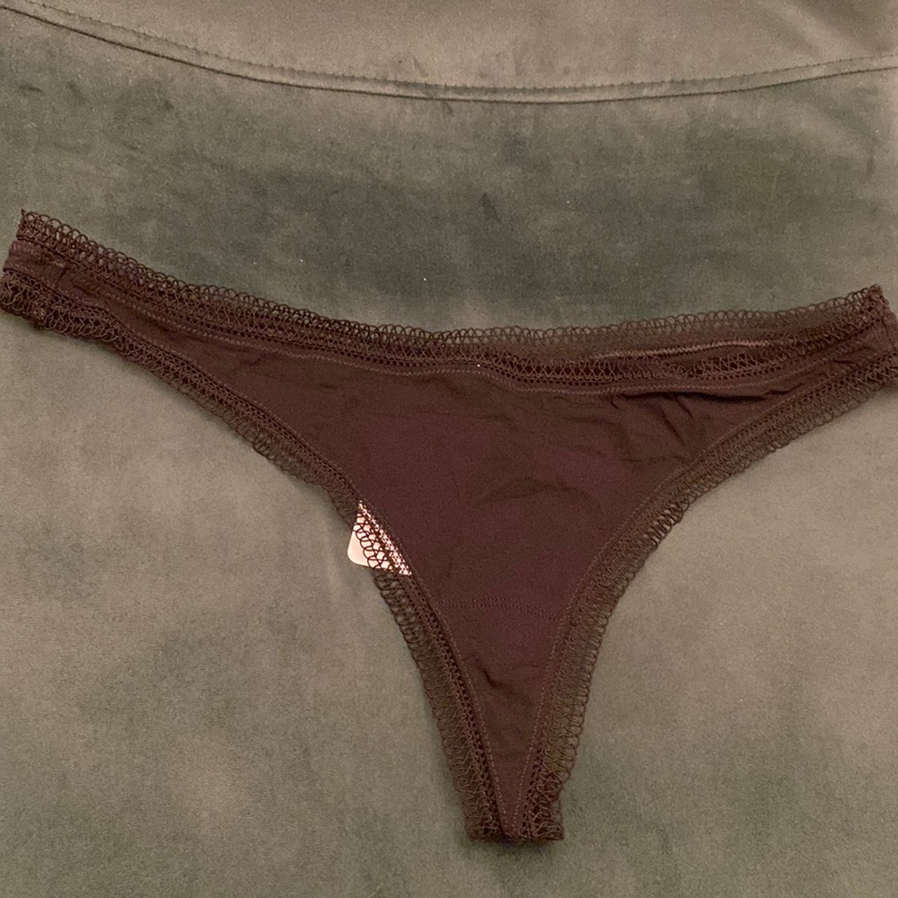 Eres black thong with lace trim - new with tag